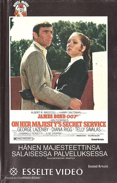 On Her Majesty&#039;s Secret Service - Finnish VHS movie cover