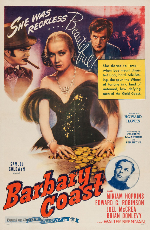 Barbary Coast - Re-release movie poster