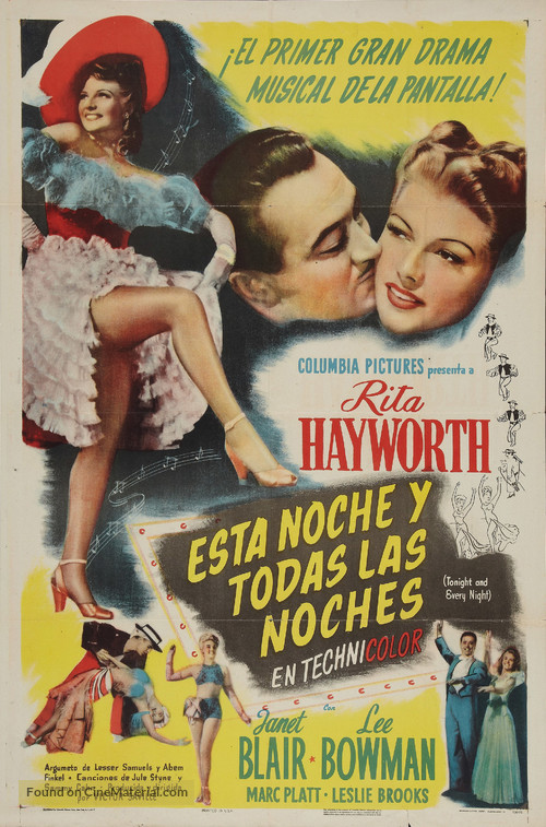 Tonight and Every Night - Puerto Rican Movie Poster