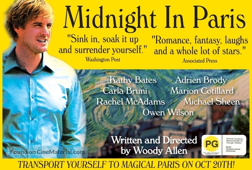 Midnight in Paris - New Zealand Movie Poster