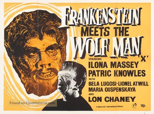 Frankenstein Meets the Wolf Man - British Movie Poster