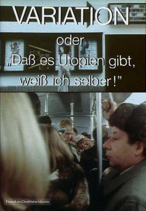 Variation - oder Da&szlig; es Utopien gibt, wei&szlig; ich selber! - German DVD movie cover