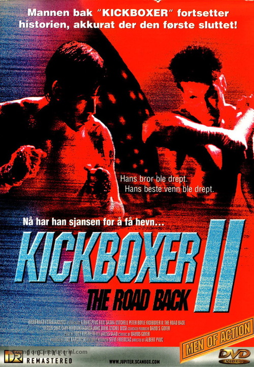 Kickboxer 2: The Road Back - Norwegian DVD movie cover