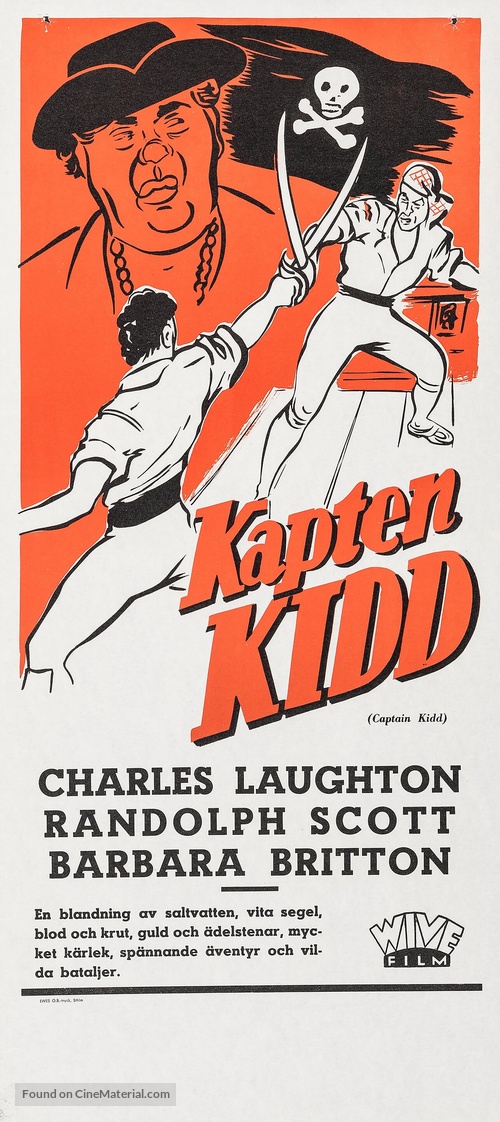 Captain Kidd - Swedish Movie Poster