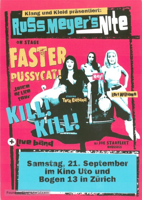Faster, Pussycat! Kill! Kill! - Swiss poster