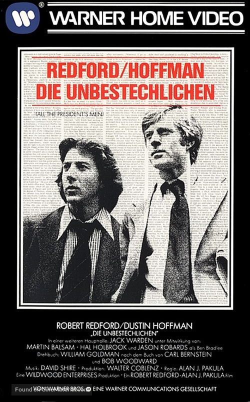 All the President&#039;s Men - German VHS movie cover