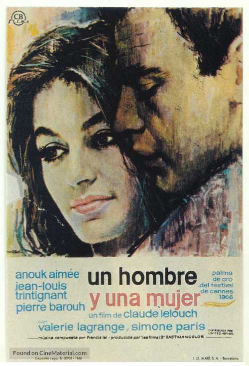 Un homme et une femme - Spanish Movie Poster