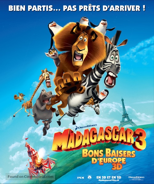Madagascar 3: Europe&#039;s Most Wanted - Swiss Movie Poster