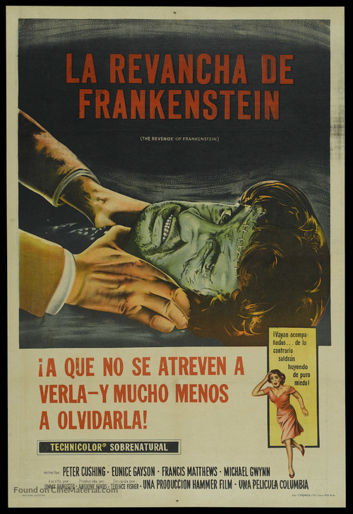 The Revenge of Frankenstein - Argentinian Movie Poster
