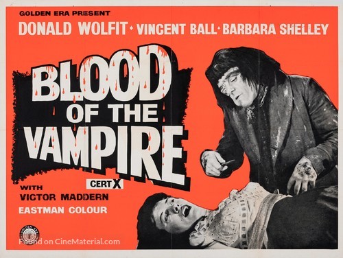 Blood of the Vampire - British Re-release movie poster