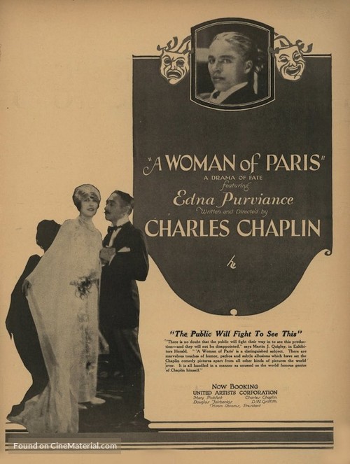 A Woman of Paris: A Drama of Fate - Movie Poster