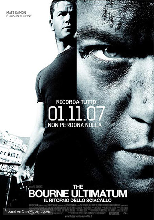 The Bourne Ultimatum - Italian Movie Poster