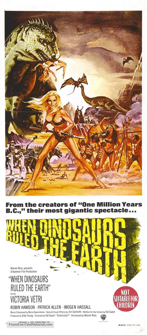 When Dinosaurs Ruled the Earth - Australian Movie Poster