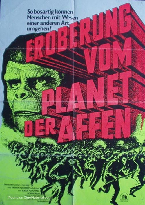 Conquest of the Planet of the Apes - German Movie Poster