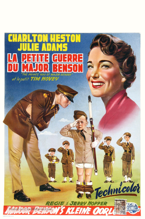 The Private War of Major Benson - Belgian Movie Poster