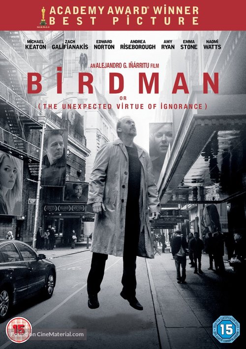 Birdman or (The Unexpected Virtue of Ignorance) - British DVD movie cover