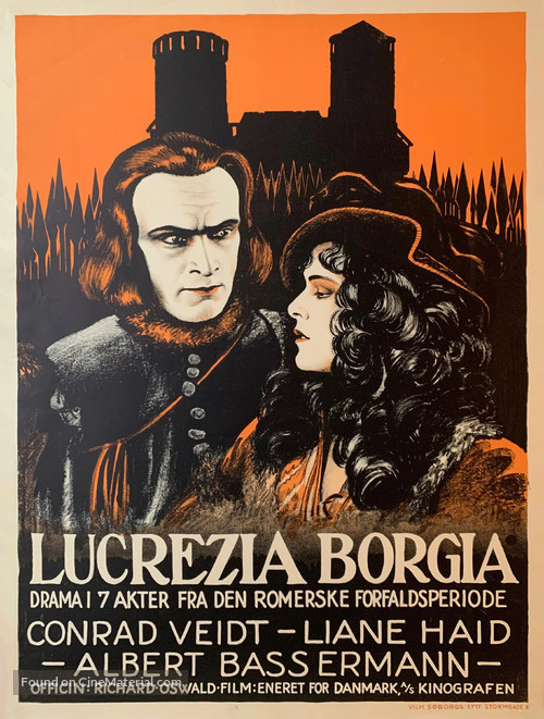 Lucrezia Borgia - Danish Movie Poster