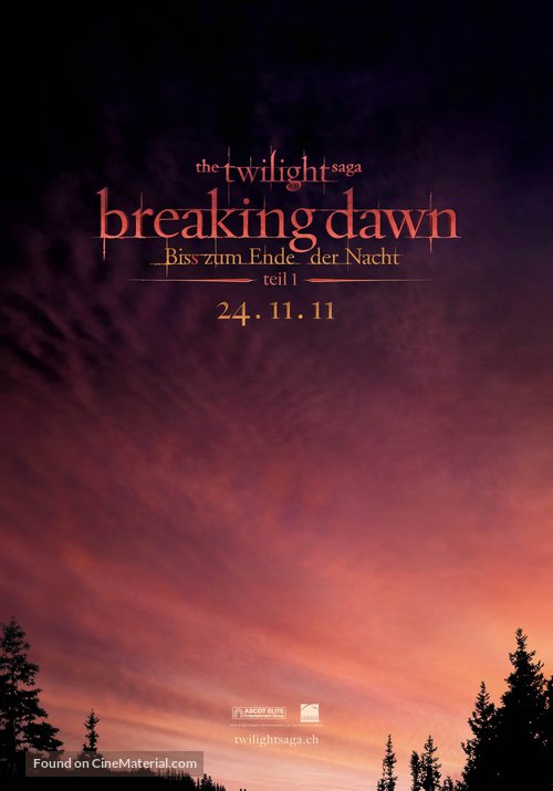 The Twilight Saga: Breaking Dawn - Part 1 - Swiss Movie Poster