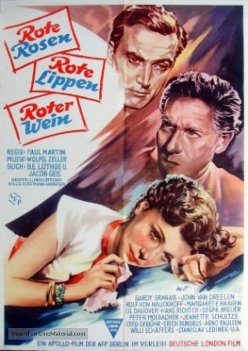 Rote Rosen, rote Lippen, roter Wein - German Movie Poster