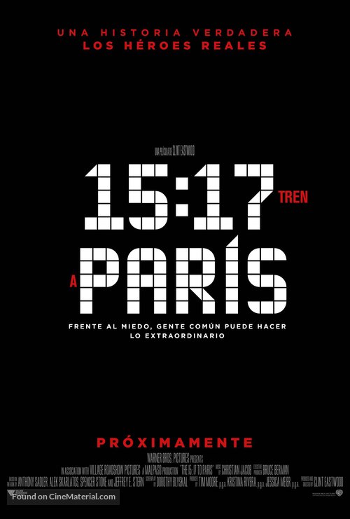 The 15:17 to Paris - Mexican Movie Poster