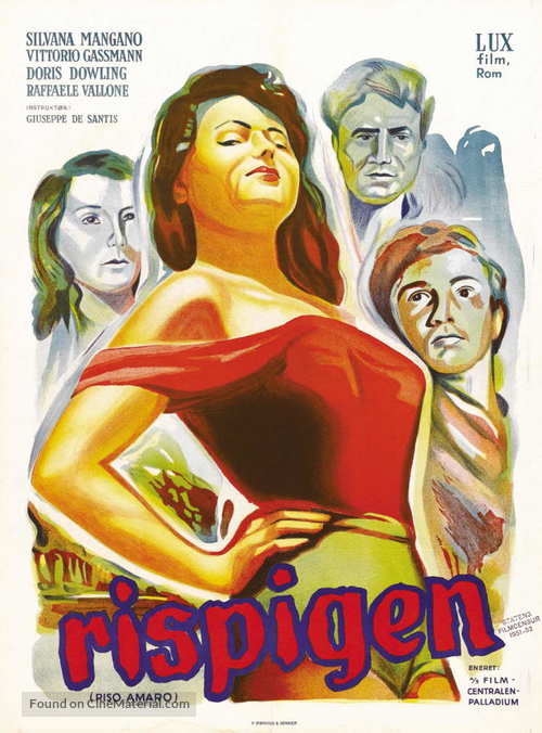 Riso amaro - Danish Movie Poster