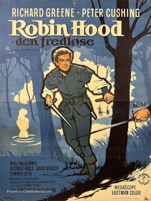 Sword of Sherwood Forest - Danish Movie Poster