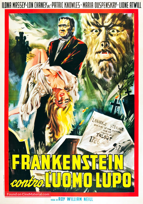 Frankenstein Meets the Wolf Man - Italian Theatrical movie poster