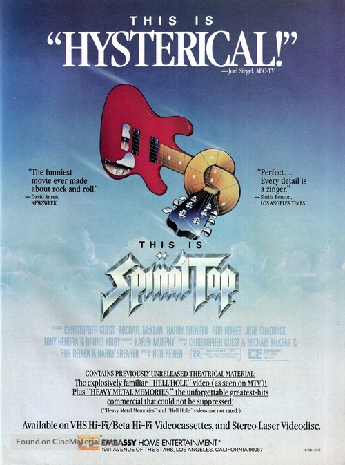 This Is Spinal Tap - Video release movie poster