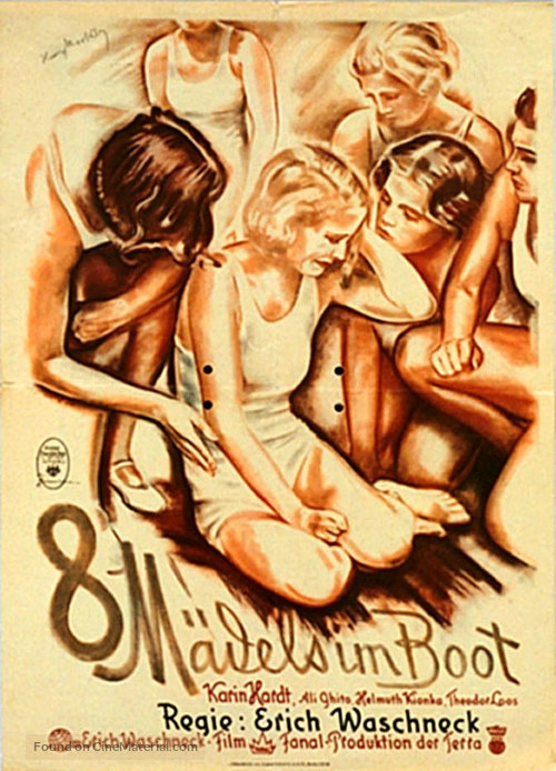 Acht M&auml;dels im Boot - German Movie Poster