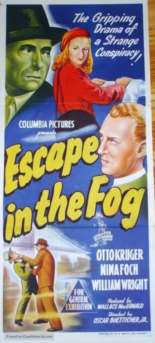 Escape in the Fog - Australian Movie Poster