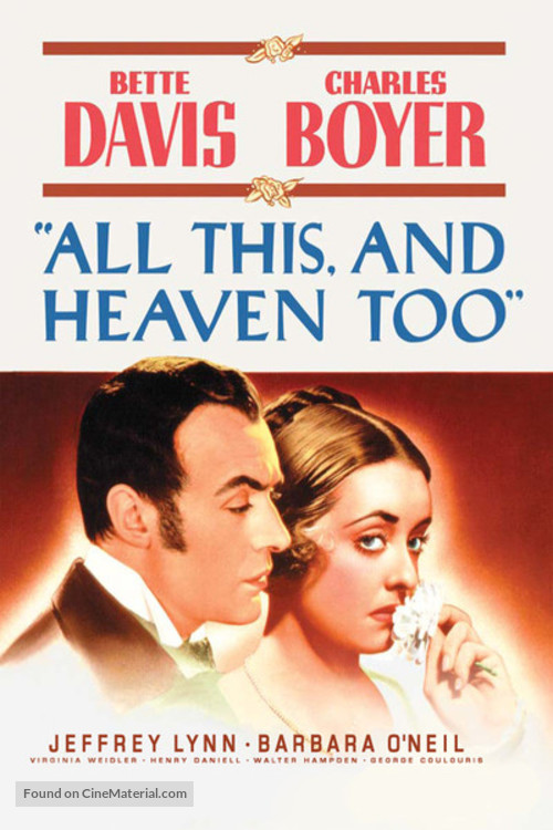 All This, and Heaven Too - DVD movie cover
