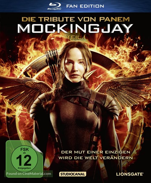 The Hunger Games: Mockingjay - Part 1 - German Blu-Ray movie cover