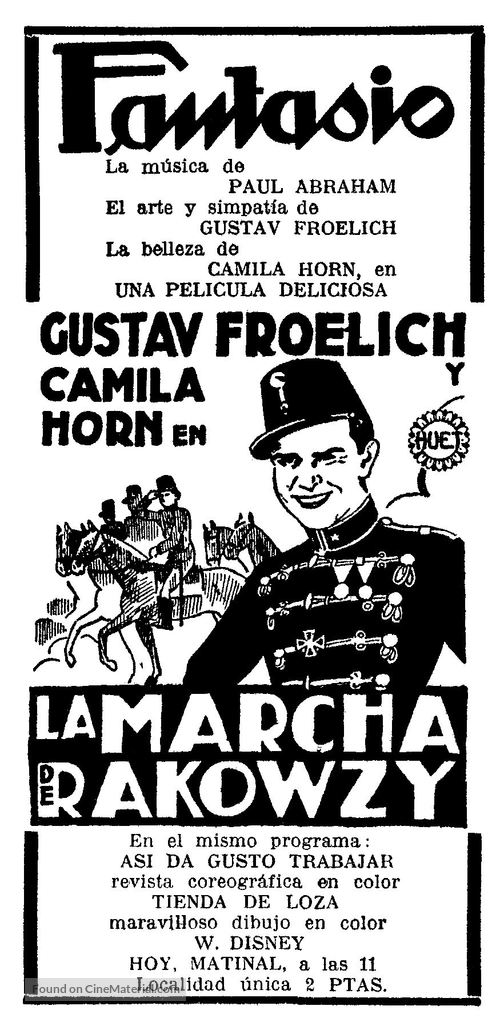 Rakoczy-Marsch - Spanish poster