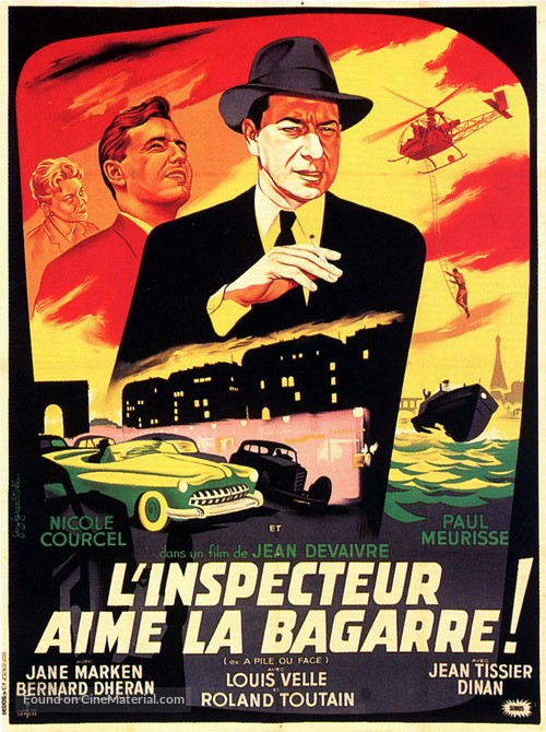 L&#039;inspecteur aime la bagarre - French Movie Poster