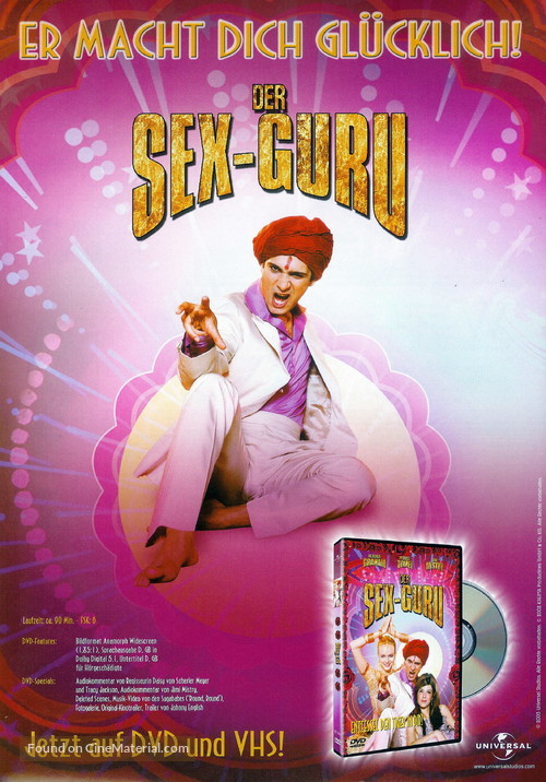 The Guru - German Video release movie poster