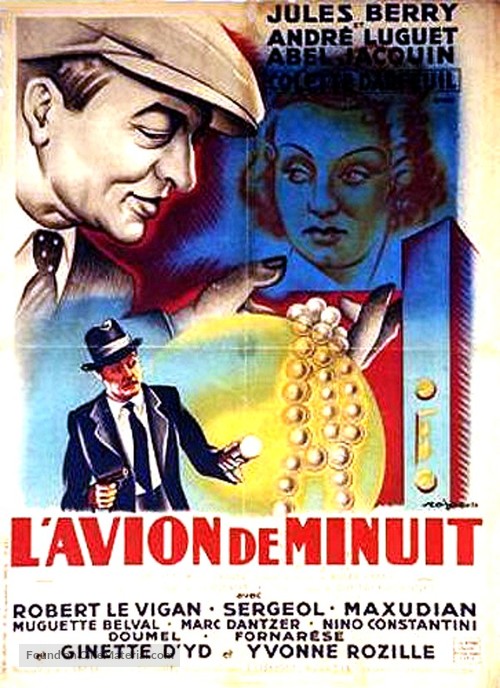 L&#039;avion de minuit - French Movie Poster