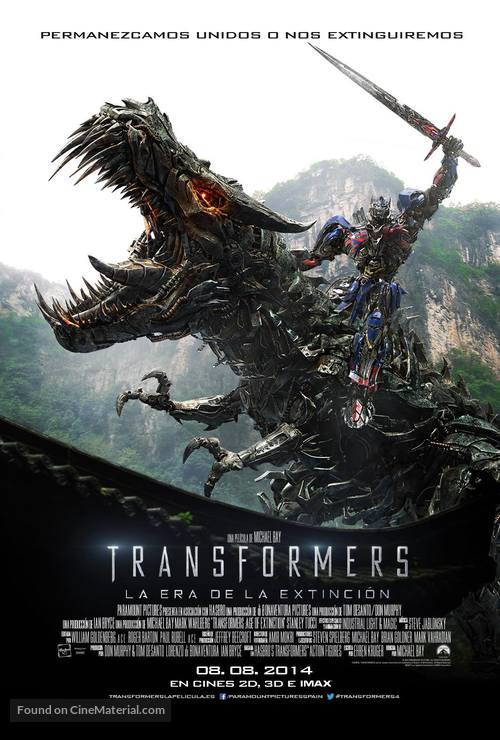 Transformers: Age of Extinction - Spanish Movie Poster