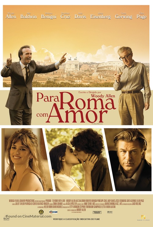 To Rome with Love - Brazilian Movie Poster