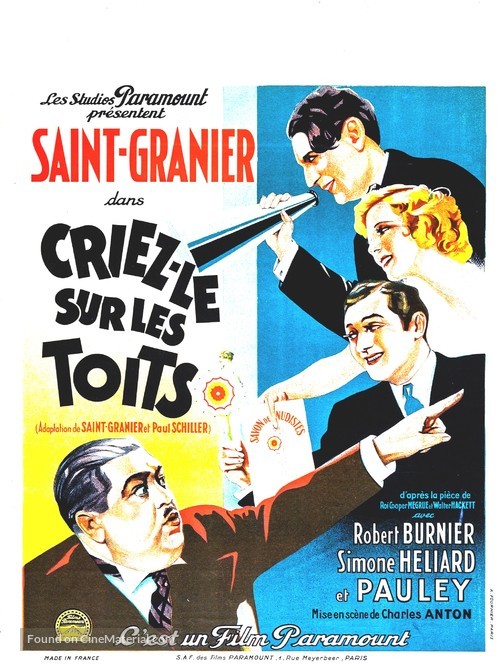 Criez-le sur les toits - French Movie Poster