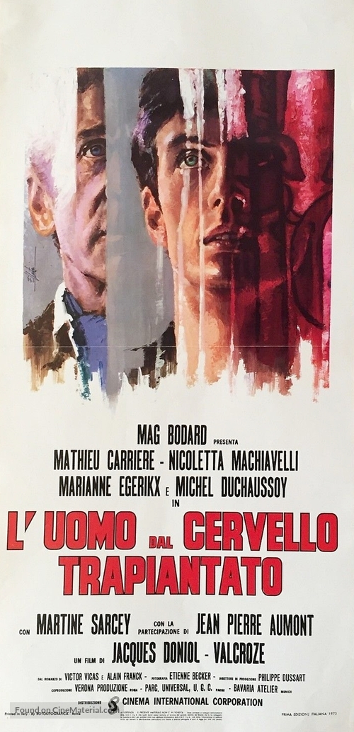 L&#039;homme au cerveau greff&eacute; - Italian Movie Poster