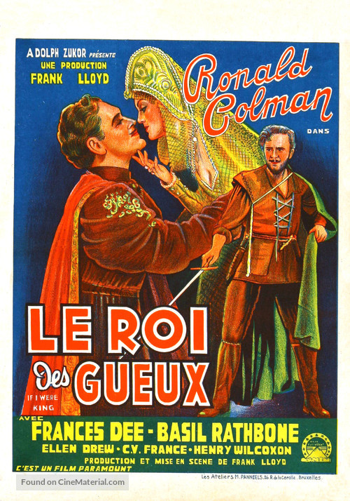 If I Were King - Belgian Movie Poster