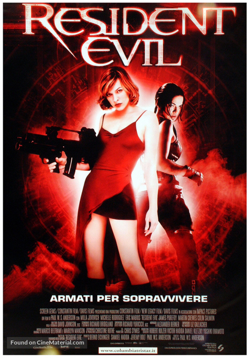 Resident Evil - Italian Theatrical movie poster