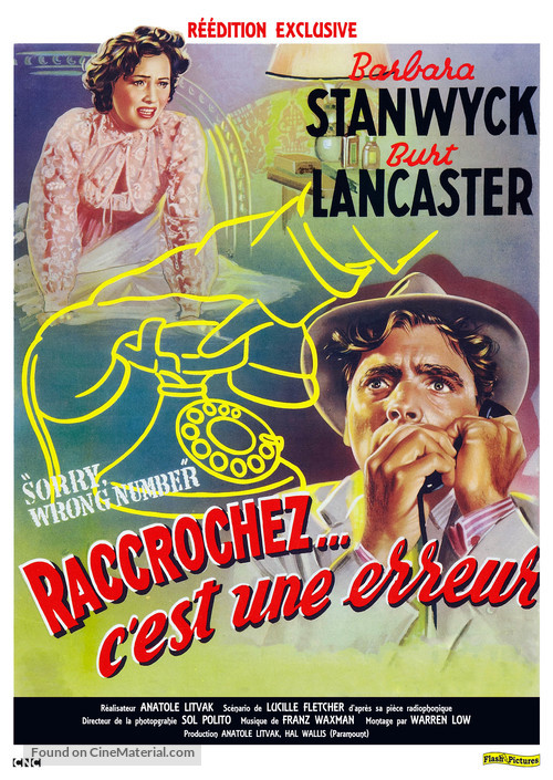 Sorry, Wrong Number - French Re-release movie poster