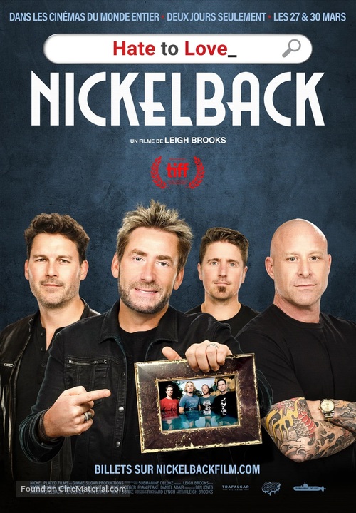 Hate to Love: Nickelback - French Movie Poster