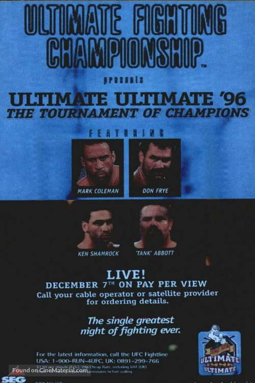 UFC: Ultimate Ultimate 1996 - Movie Poster