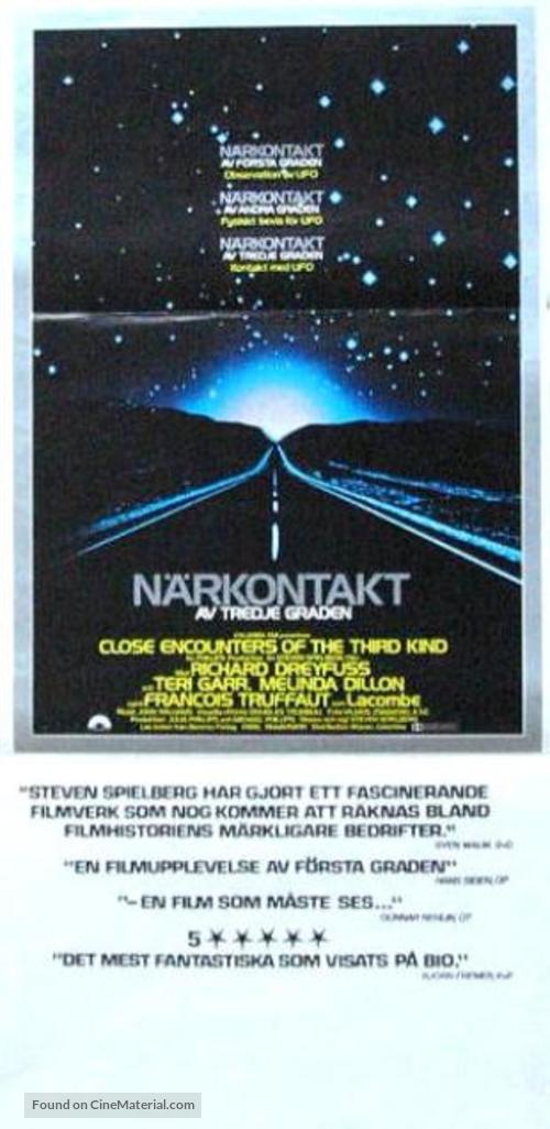 Close Encounters of the Third Kind - Swedish Movie Poster