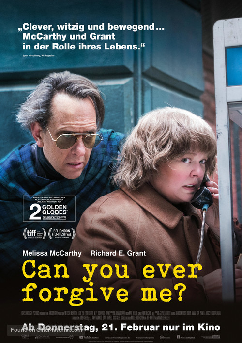 Can You Ever Forgive Me? - German Movie Poster