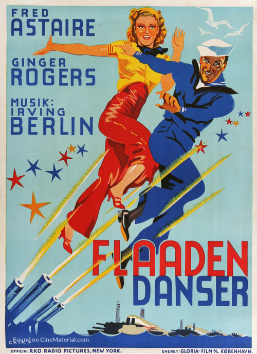 Follow the Fleet - Danish Movie Poster