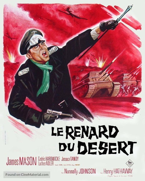 The Desert Fox: The Story of Rommel - French Movie Poster