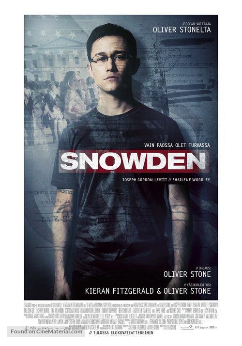 Snowden - Finnish Movie Poster